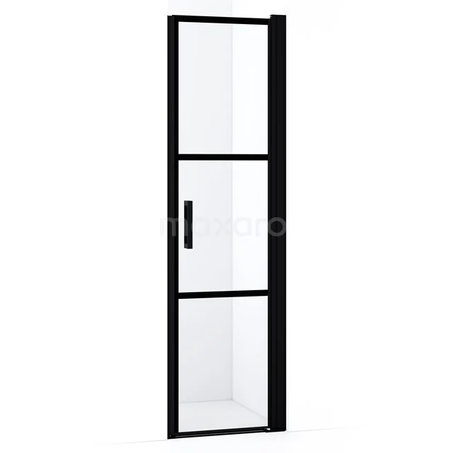 Diamond Shower door | 50 cm Matte black Clear with black stripes Pivot door DDA10518RMBN
