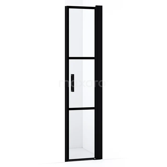 Diamond Shower door | 45 cm Matte black Clear with black stripes Pivot door DDA104118RMBN
