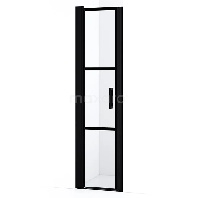 Diamond Shower door | 45 cm Matte black Clear with black stripes Pivot door DDA104128LMBN