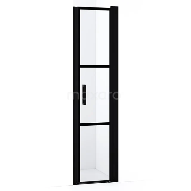 Diamond Shower door | 45 cm Matte black Clear with black stripes Pivot door DDA104128RMBN