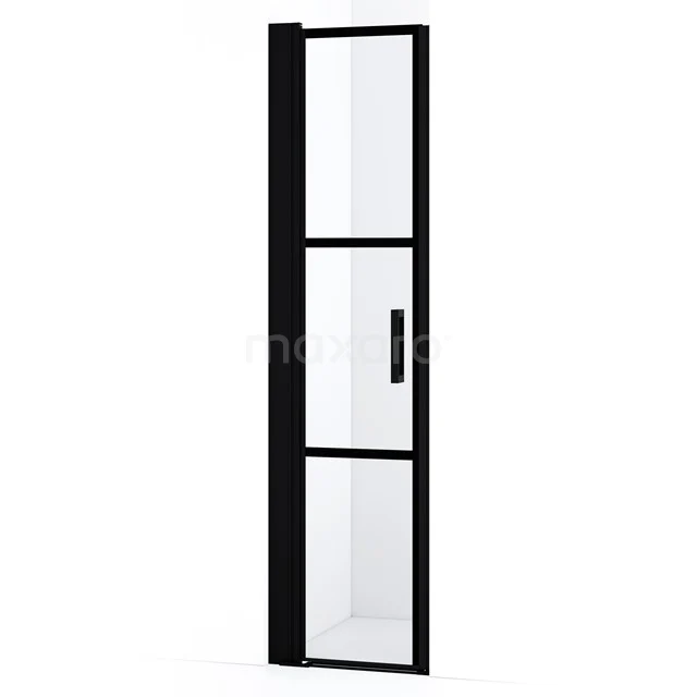 Diamond Shower door | 50 cm Matte black Clear with black stripes Pivot door DDA104218LMBN