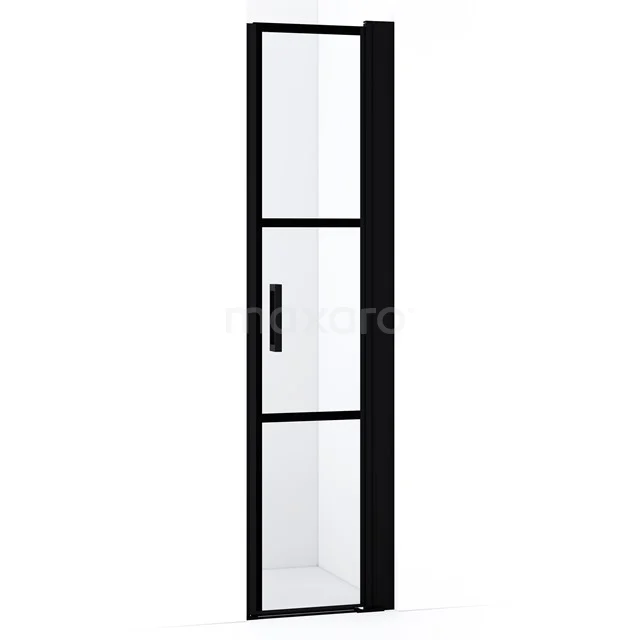 Diamond Shower door | 50 cm Matte black Clear with black stripes Pivot door DDA104218RMBN