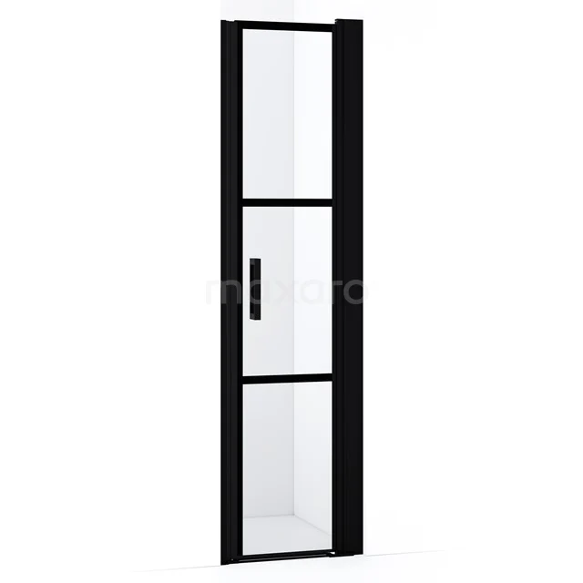 Diamond Shower door | 50 cm Matte black Clear with black stripes Pivot door DDA104228RMBN