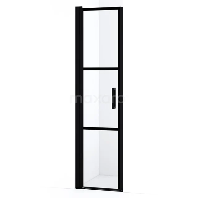 Diamond Shower door | 45 cm Matte black Clear with black stripes Pivot door DDA104518LMBN