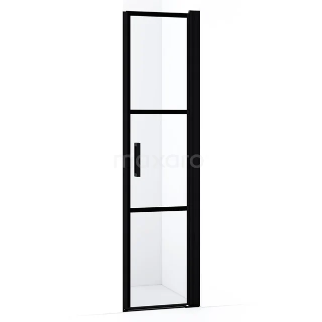 Diamond Shower door | 45 cm Matte black Clear with black stripes Pivot door DDA104518RMBN