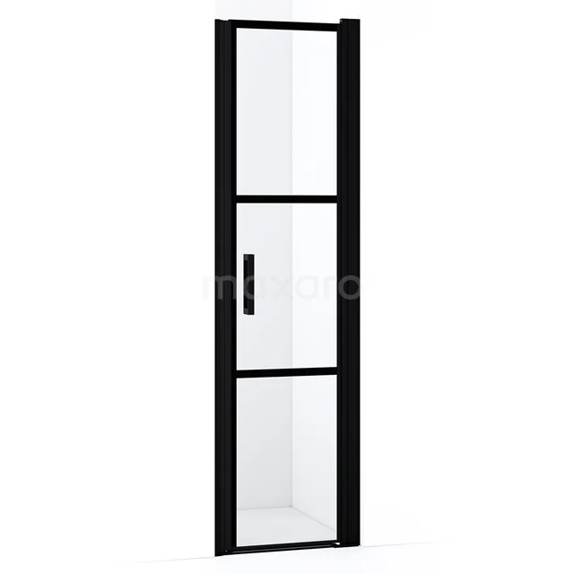 Diamond Shower door | 50 cm Matte black Clear with black stripes Pivot door DDA104528RMBN