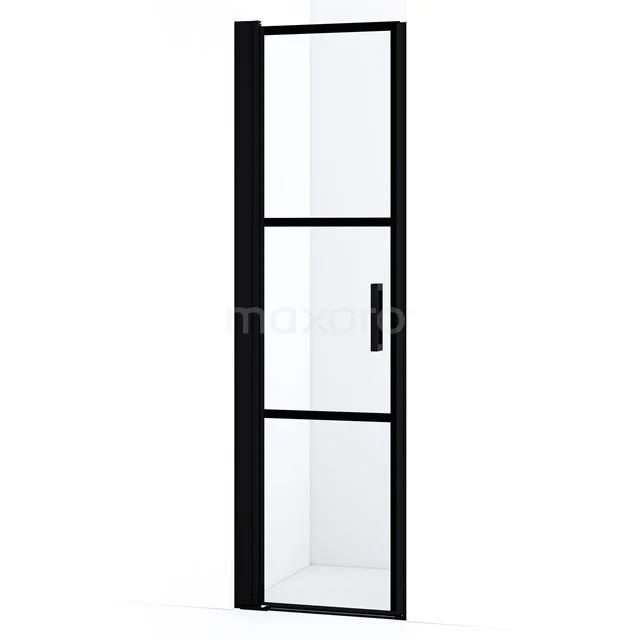 Diamond Shower door | 55 cm Matte black Clear with black stripes Pivot door DDA105118LMBN