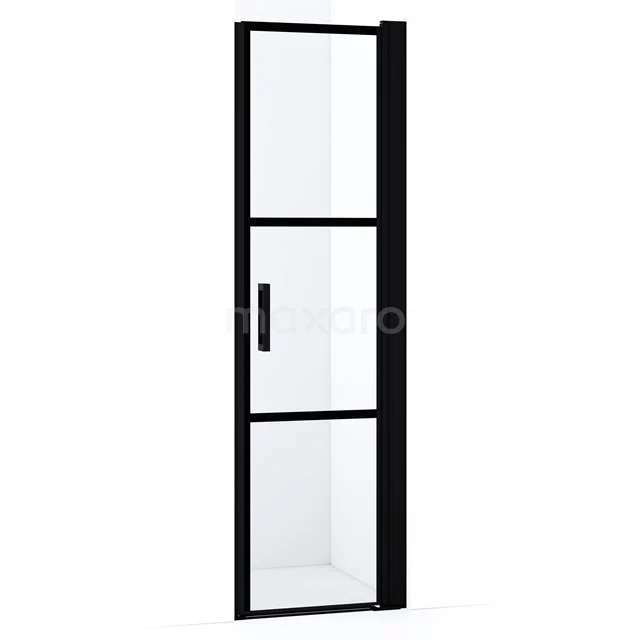 Diamond Shower door | 55 cm Matte black Clear with black stripes Pivot door DDA105118RMBN
