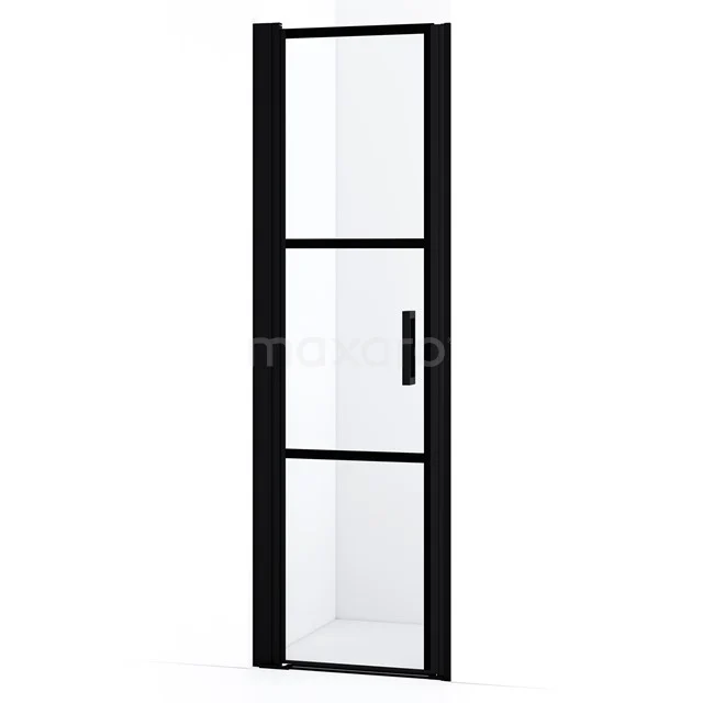 Diamond Shower door | 55 cm Matte black Clear with black stripes Pivot door DDA105128LMBN