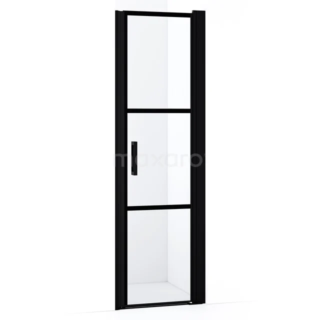 Diamond Shower door | 55 cm Matte black Clear with black stripes Pivot door DDA105128RMBN