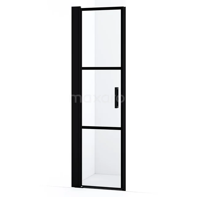Diamond Shower door | 60 cm Matte black Clear with black stripes Pivot door DDA105218LMBN
