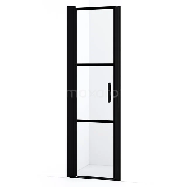 Diamond Shower door | 60 cm Matte black Clear with black stripes Pivot door DDA105228LMBN