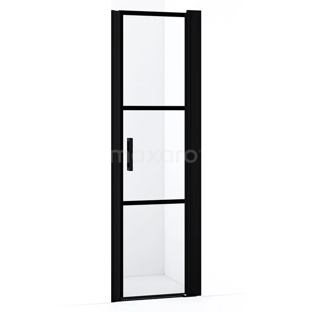 Diamond Shower door | 60 cm Matte black Clear with black stripes Pivot door DDA105228RMBN