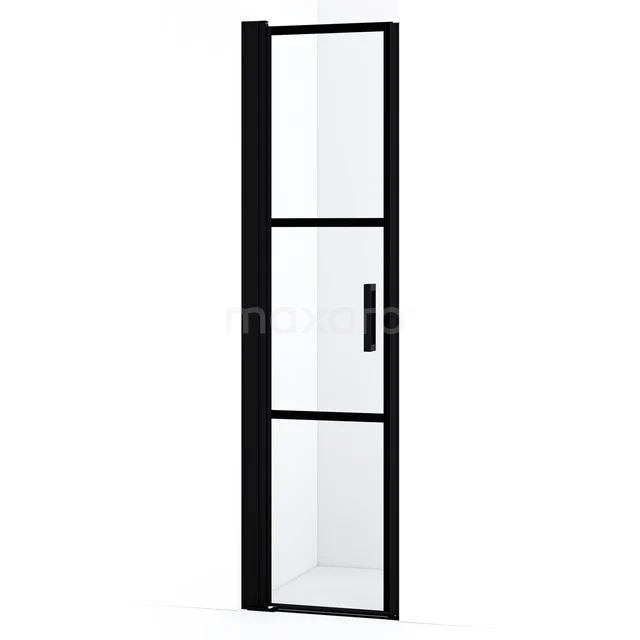 Diamond Shower door | 50 cm Matte black Clear with black stripes Pivot door DDA1045118LMBN
