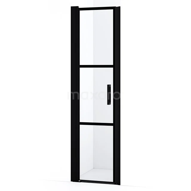Diamond Shower door | 50 cm Matte black Clear with black stripes Pivot door DDA1045128LMBN