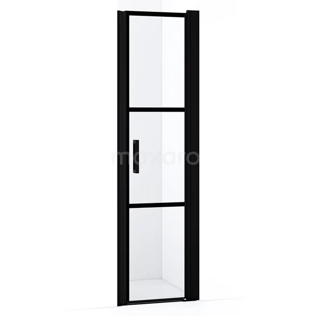 Diamond Shower door | 50 cm Matte black Clear with black stripes Pivot door DDA1045128RMBN