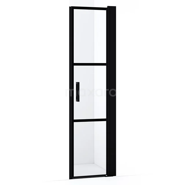 Diamond Shower door | 55 cm Matte black Clear with black stripes Pivot door DDA1045218RMBN