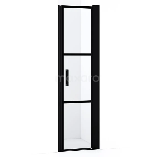 Diamond Shower door | 55 cm Matte black Clear with black stripes Pivot door DDA1045228RMBN