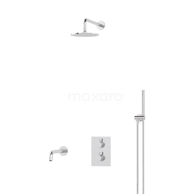 Radius Einbau Badewannenarmatur mit Regendusche | Chrom Thermostatisch DIC55-00001