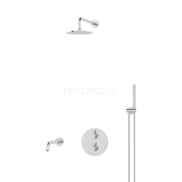 Radius Built-in Bath tap with rain shower | Chrome Thermostatic DIC55-00002