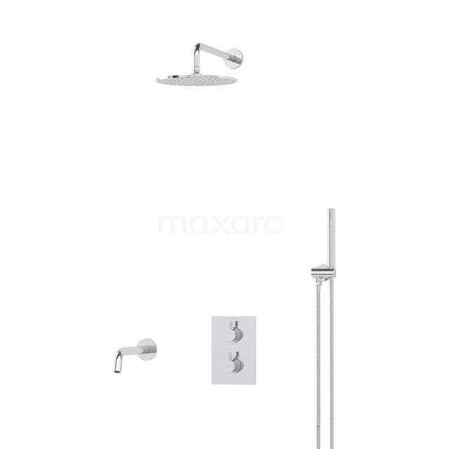 Radius Einbau Badewannenarmatur mit Regendusche | Chrom Thermostatisch DIC55-00003