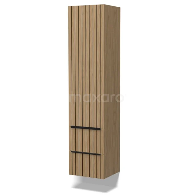 Lungo Bathroom cabinet | 170 cm Natural veneer Strip fronts 3 compartments + 2 drawers BKK10-00076