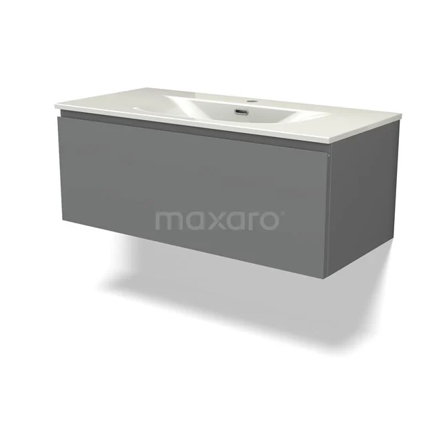 Modulo Vanity units with basin | 100 cm Mid grey Handle-less front Ceramic 1 drawer BMW11-04812