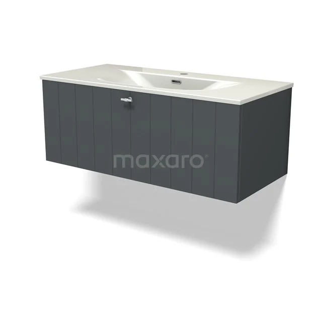 Modulo Bathroom furniture with sink | 100 cm Dark grey Slat front Ceramic 1 drawer BMW11-04855