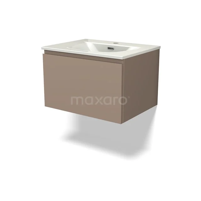 Modulo Vanity units with basin | 60 cm Taupe Handle-less front Ceramic 1 drawer BMW11-04921