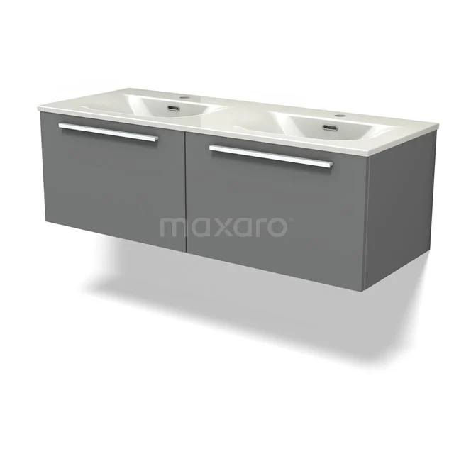 Modulo Vanity units with basin | 120 cm Mid grey Flat front Ceramic 2 Side-by-side drawers BMW12-01166