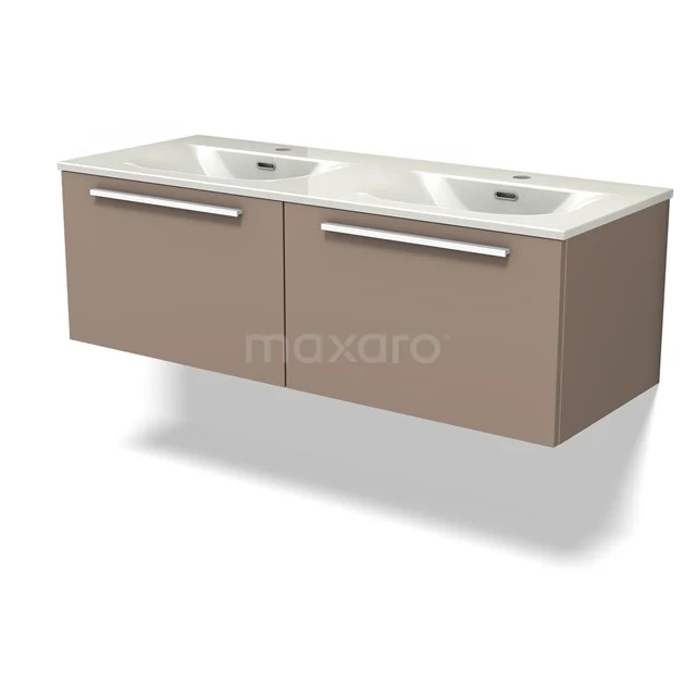 Modulo Vanity units with basin | 120 cm Taupe Flat front Ceramic 2 Side-by-side drawers BMW12-01195