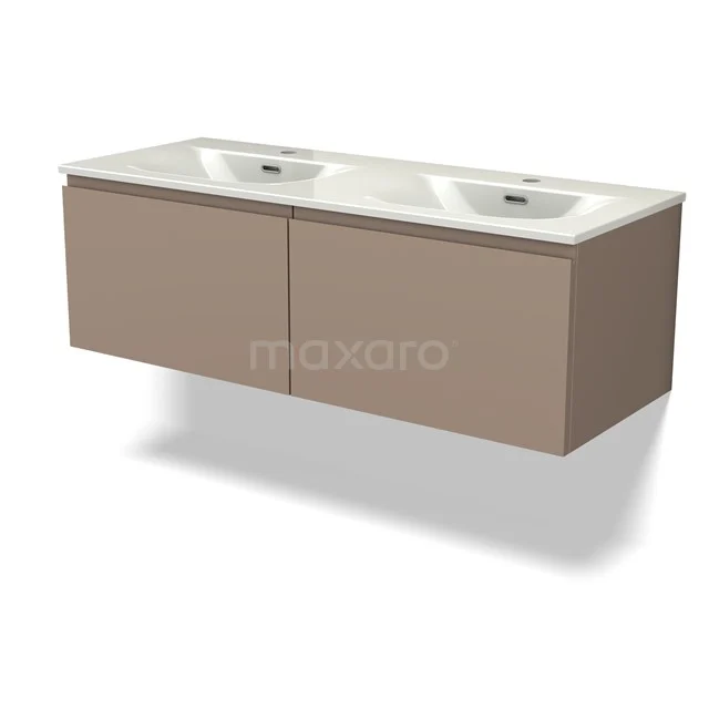 Modulo Vanity units with basin | 120 cm Taupe Handle-less front Ceramic 2 Side-by-side drawers BMW12-01196