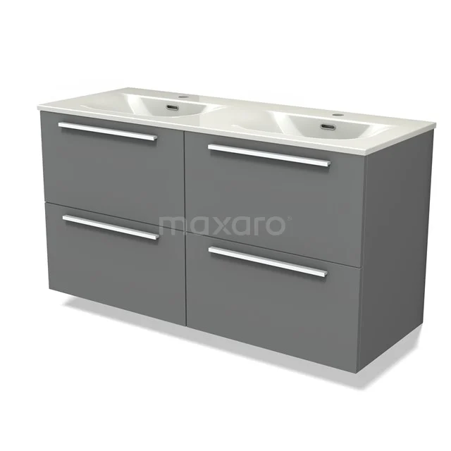 Modulo Vanity units with basin | 120 cm Mid grey Flat front Ceramic 4 drawers BMW18-01295