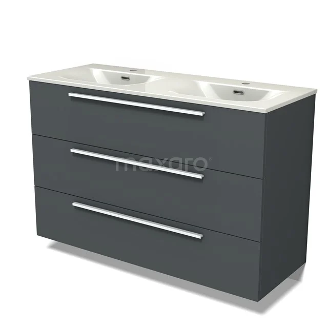 Modulo Vanity units with basin | 120 cm Dark grey Flat front Ceramic 3 drawers BMW19-02940