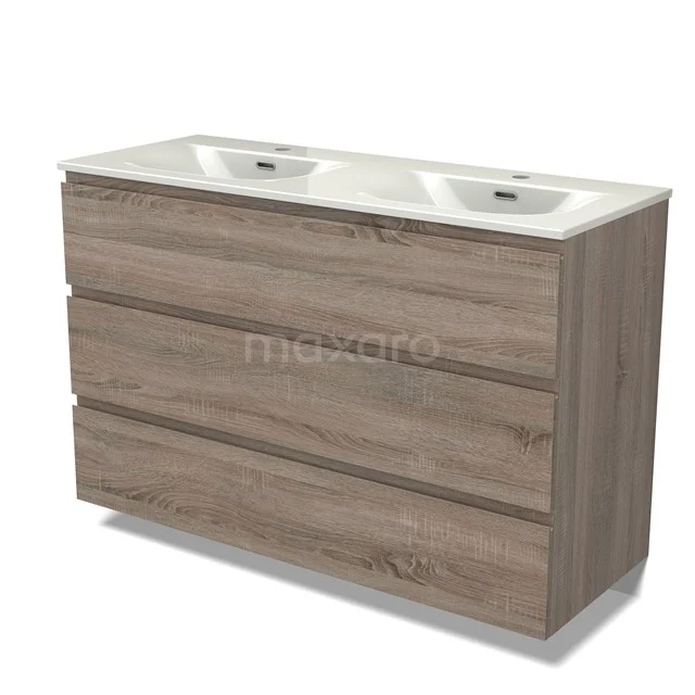 Modulo Vanity units with basin | 120 cm Oak Handle-less front Ceramic 3 drawers BMW19-02971