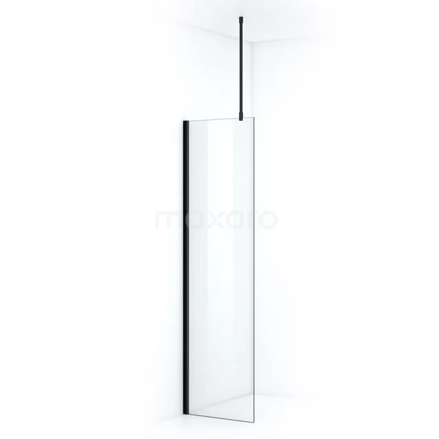 Pearl Inloopdouche | 50 cm Mat zwart Helder glas Vaste wand IPA05700MN