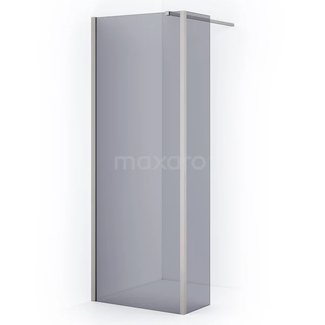 Diamond Walk-in shower | 80 cm Stainless steel Smoke glass Fixed wall with side panel IDC0803111BRN