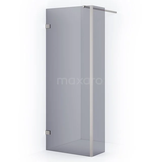 Diamond Walk-in shower | 80 cm Stainless steel Smoke glass Fixed wall with side panel IDC0803121BRN