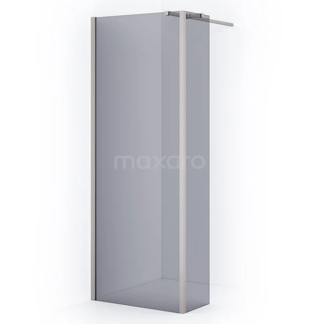 Diamond Walk-in shower | 80 cm Stainless steel Smoke glass Fixed wall with side panel IDC0803311BRN