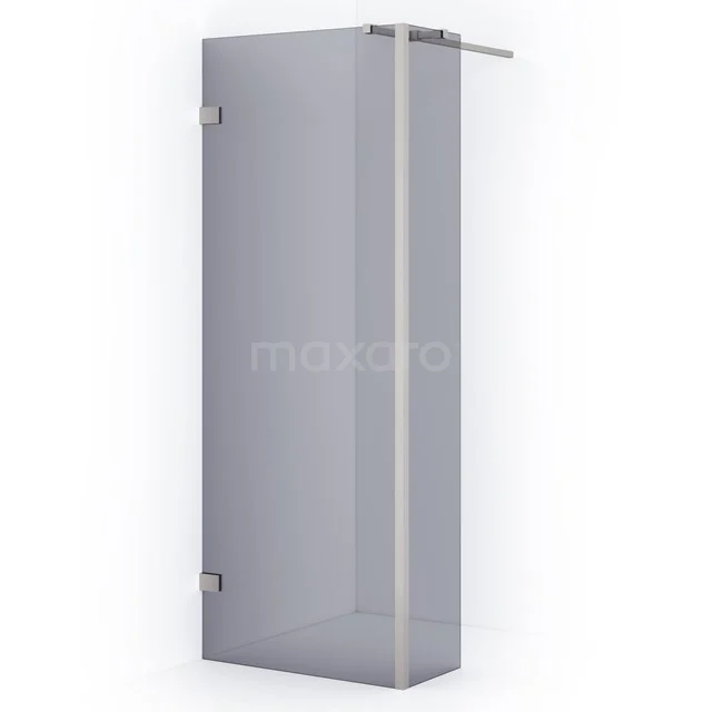 Diamond Walk-in shower | 80 cm Stainless steel Smoke glass Fixed wall with side panel IDC0803321BRN