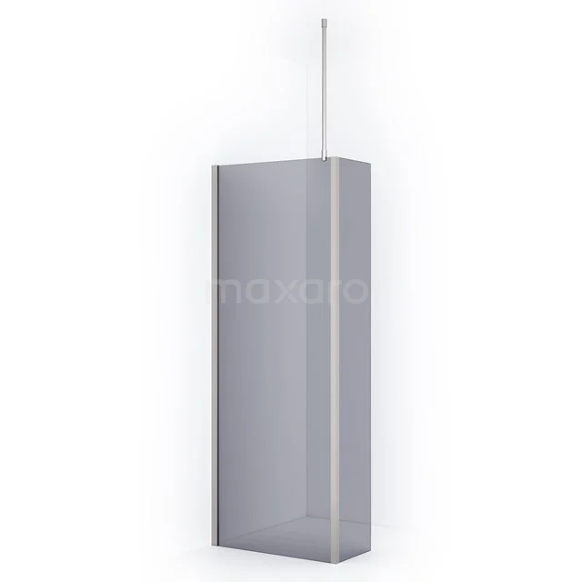 Diamond Walk-in shower | 80 cm Stainless steel Smoke glass Fixed wall with side panel IDC0803711BRN