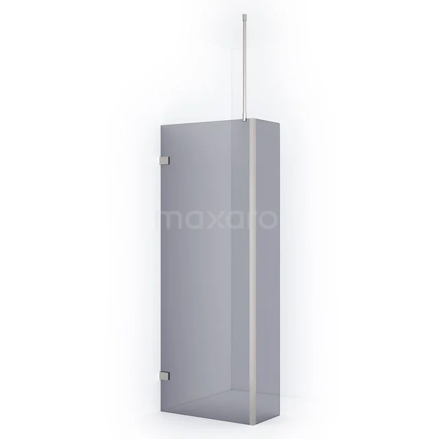 Diamond Walk-in shower | 80 cm Stainless steel Smoke glass Fixed wall with side panel IDC0803721BRN