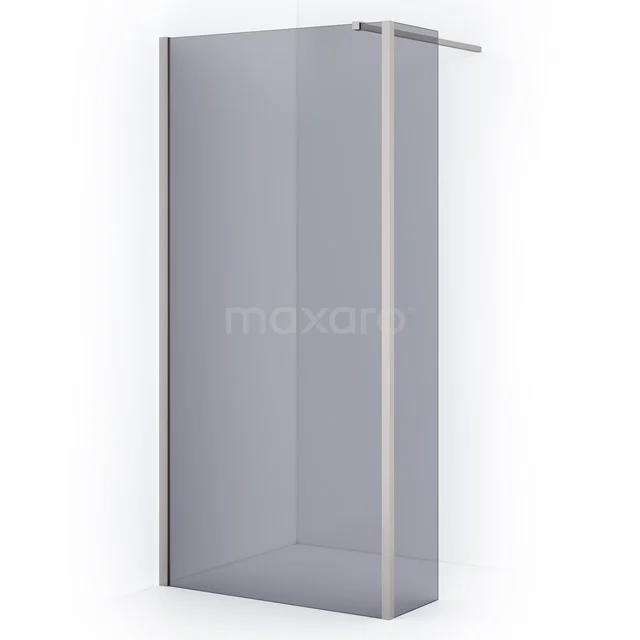 Diamond Walk-in shower | 100 cm Stainless steel Smoke glass Fixed wall with side panel IDC1003111BRN