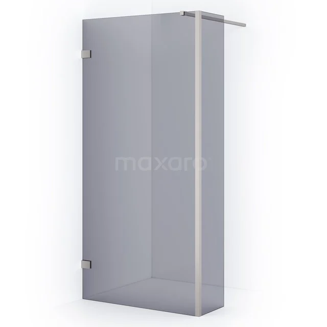 Diamond Walk-in shower | 100 cm Stainless steel Smoke glass Fixed wall with side panel IDC1003121BRN