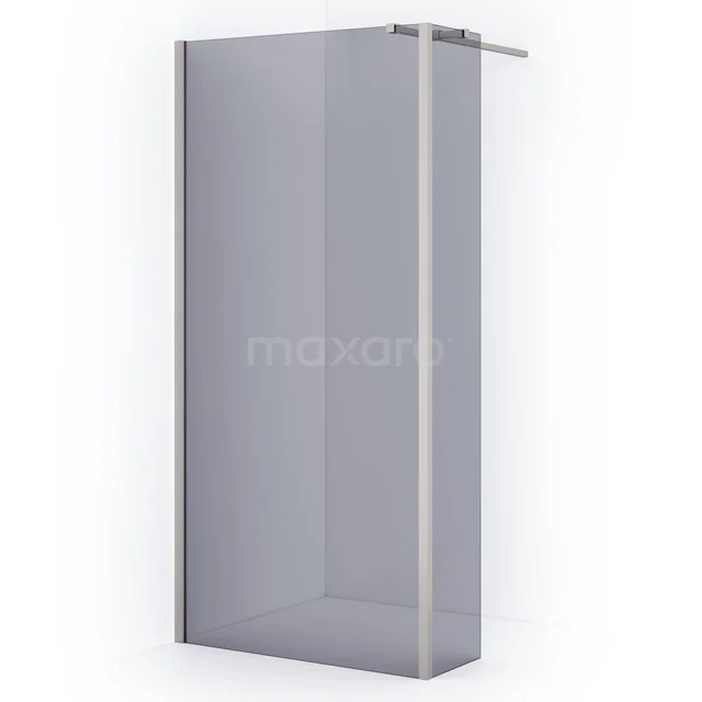 Diamond Walk-in shower | 90 cm Stainless steel Smoke glass Fixed wall with side panel IDC0903311BRN