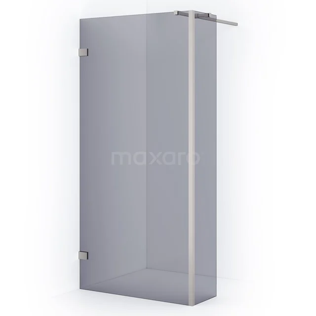 Diamond Walk-in shower | 100 cm Stainless steel Smoke glass Fixed wall with side panel IDC1003321BRN