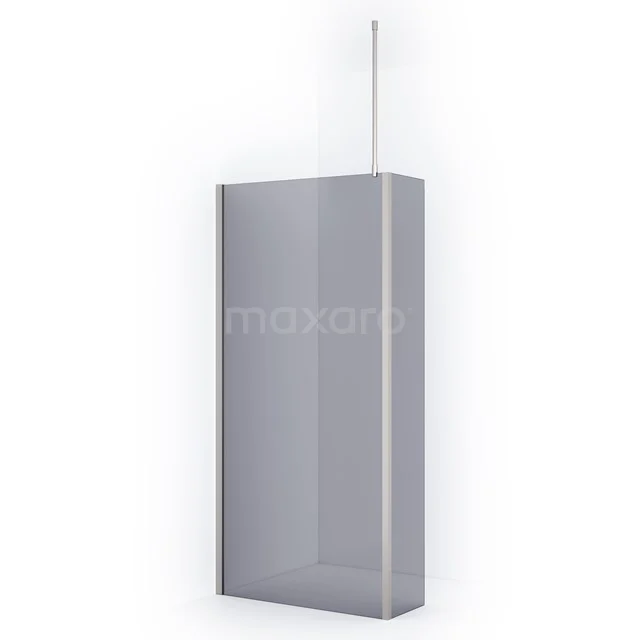 Diamond Walk-in shower | 90 cm Stainless steel Smoke glass Fixed wall with side panel IDC0903711BRN