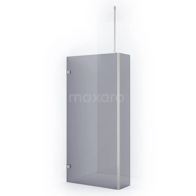 Diamond Walk-in shower | 90 cm Stainless steel Smoke glass Fixed wall with side panel IDC0903721BRN