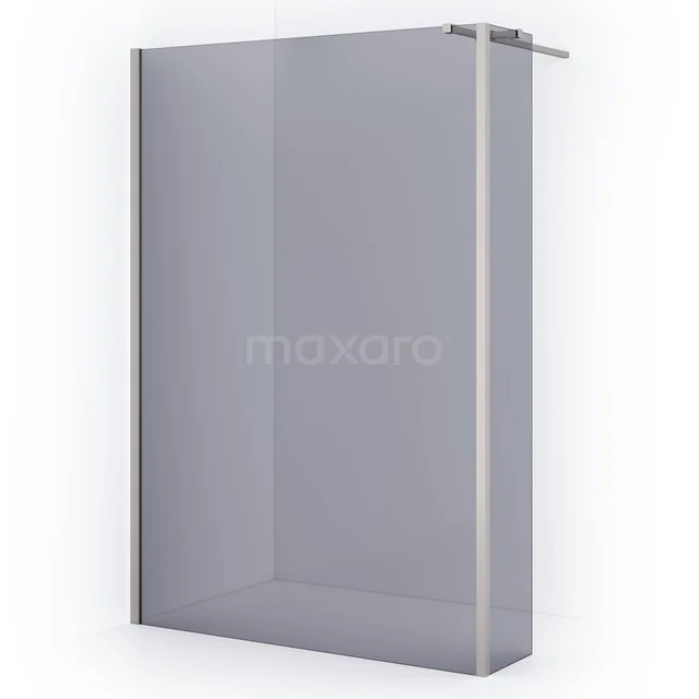 Diamond Walk-in shower | 110 cm Stainless steel Smoke glass Fixed wall with side panel IDC1103311BRN