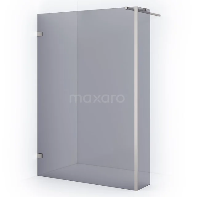 Diamond Walk-in shower | 110 cm Stainless steel Smoke glass Fixed wall with side panel IDC1103321BRN